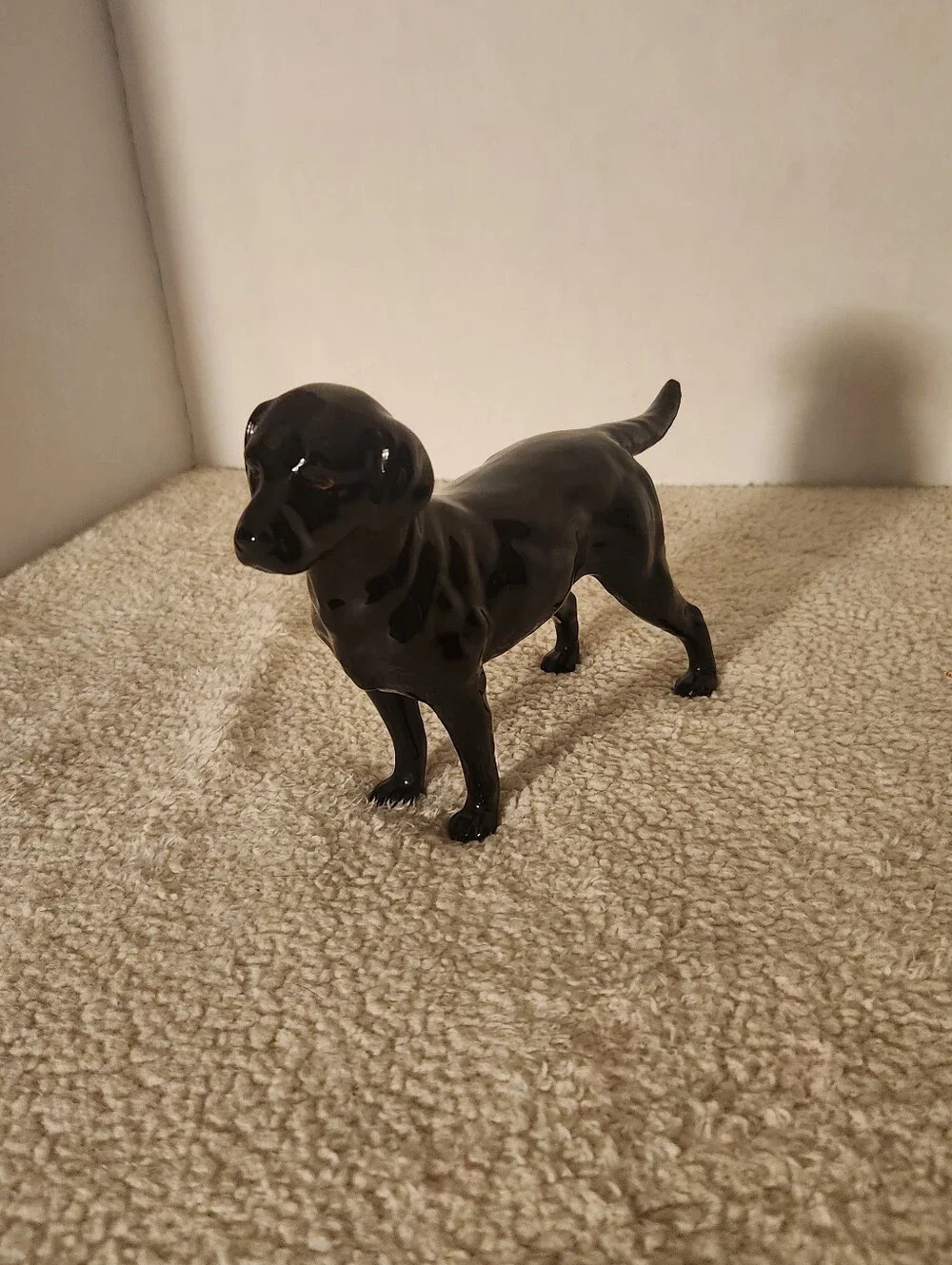 Black Ceramic Dog Figurine - Decorative Pet Statue
